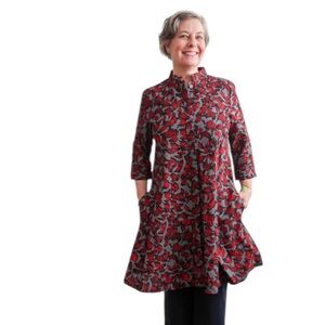 ZURI Karkade print XL dress with pockets